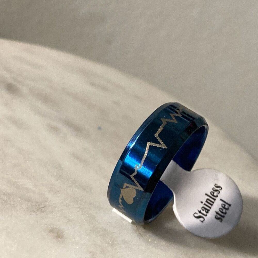 Stainless steel men’s unisex wedding band ring 9